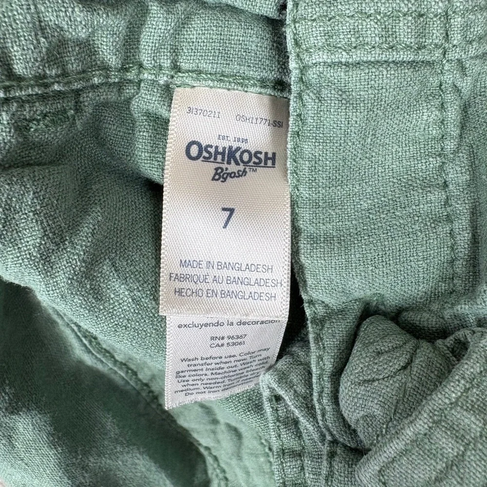 OshKosh Bgosh Kids Green Overalls Size 7 OSH11771-SSI